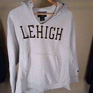 Champion Lehigh University Hoodie Medium Gray Sweatshirt Soft Sewn-On LEHIGH